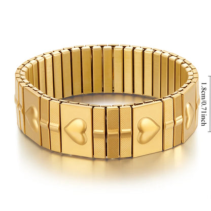 New Gold Plated Stainless Elastic Bracelet For Women