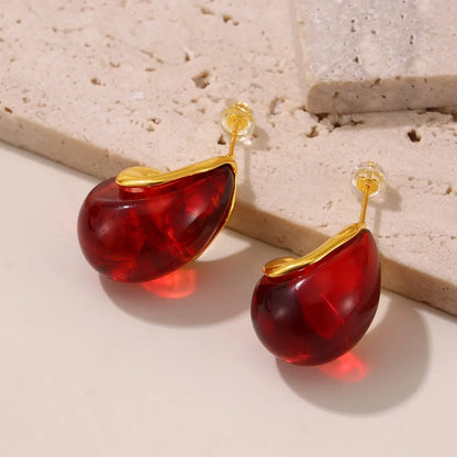 Women's New Earrings Stainless Steel Gold plated