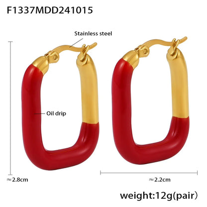 Women's New Earrings Stainless Steel Gold plated