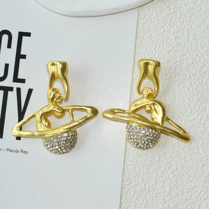 Baroque Style Vintage Resin Big Eyes Dangle Earrings For Women