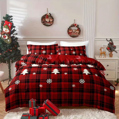 3-Piece Christmas-Themed Duvet Cover Set - Soft,Breathable and Hypoallergenic