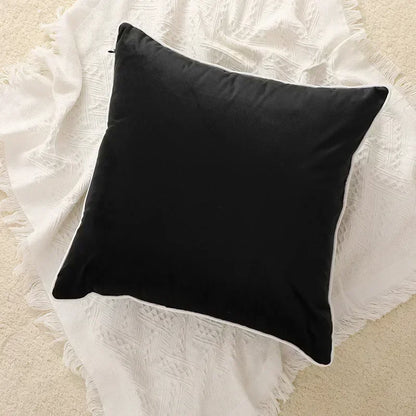 High Quality Black and White Velvet Pillowcase Simple 60x60