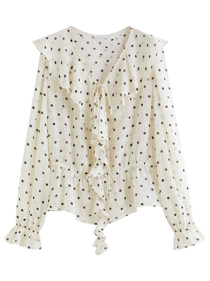 Casual Summer French Ruffle 3Pcs Suit V Neck Flare Sleeve Loose Top High Waist Short Skirt