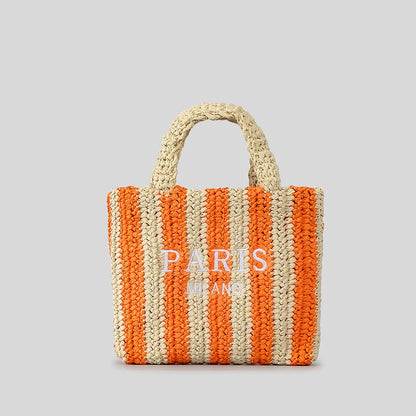 Handbags Summer Striped Straw Bag Candy Color Travel Beach Bag
