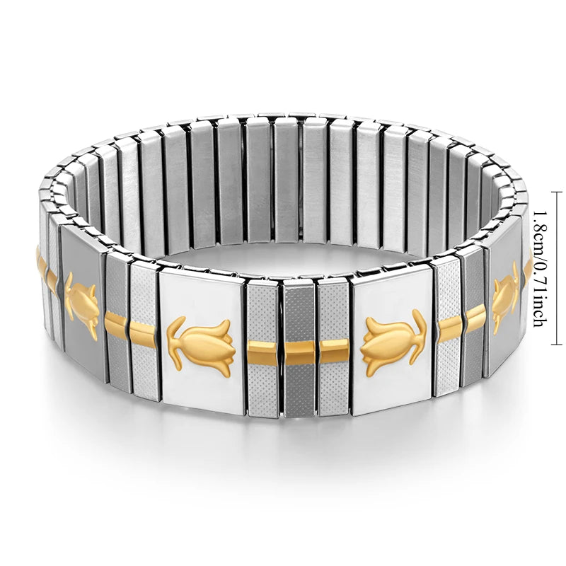 New Gold Plated Stainless Elastic Bracelet For Women