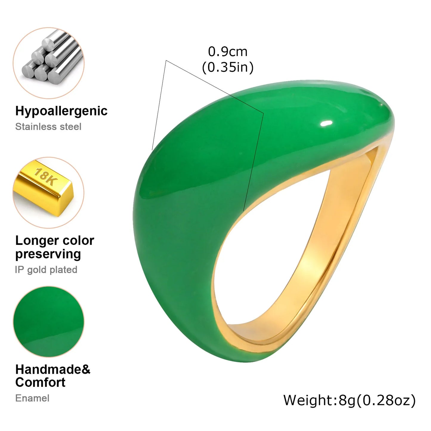 Chunky Open Twist Stackable Rings for Women, Blue Geometric Bold Enamel Crossover Statement Ring Band Waterproof