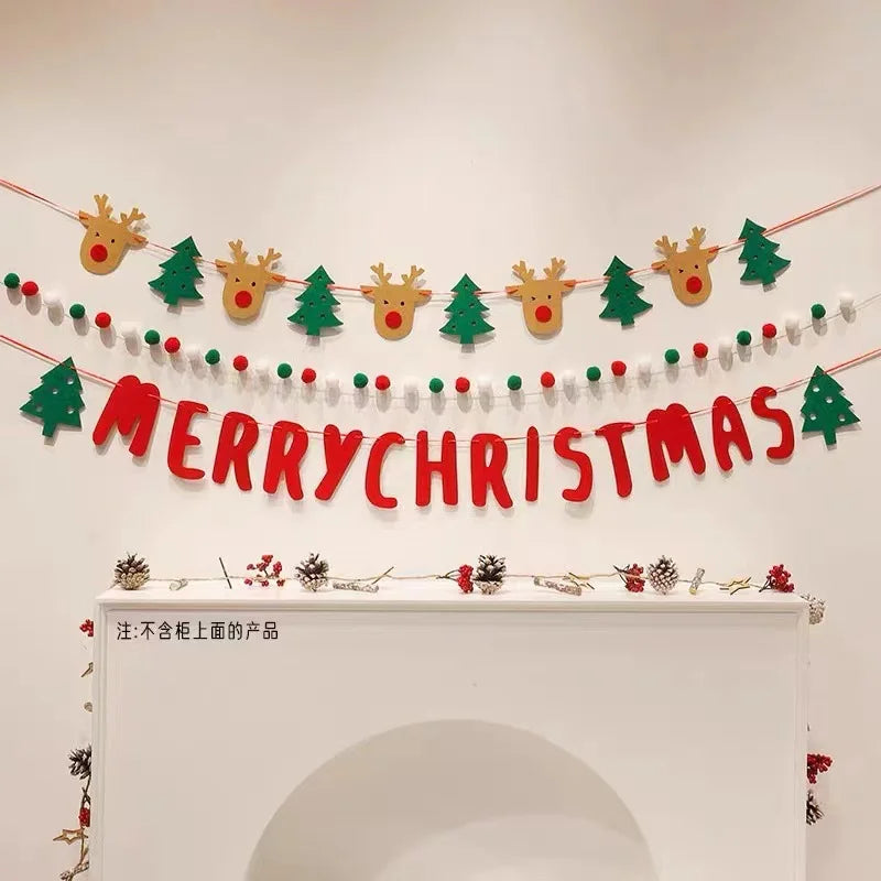 Merry Christmas Holiday Hanging Flag Banner
