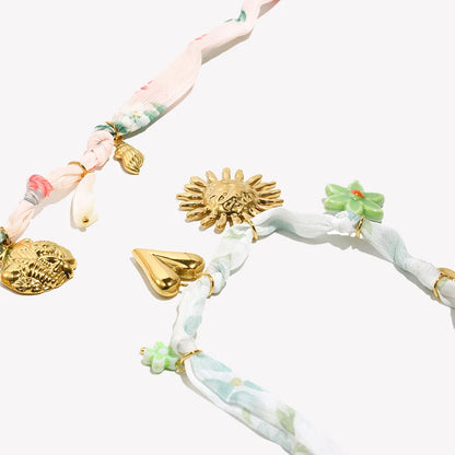 New Fashion 18K Gold Plated Ribbon Flower Starfish Fossil Shell Sun Pendant Necklace Stainless Steel Neck Jewerly