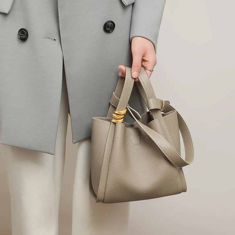 Bucket Bag for Women Small Tote Bag Drawstring Top Handle Handbag