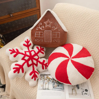 Candy Wreath Snowflake Cushion Plush Pillow