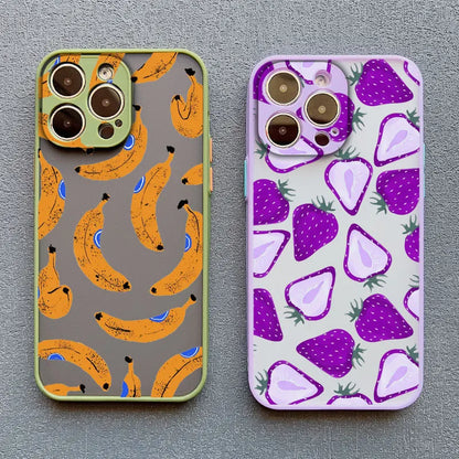 Fruit Lemon Strawberry Blueberries Phone Case For iPhone 16 15 14 11 Pro Max 12 13 Mini Pro Max XS XR X 7 8 15 14 Plus SE2 Funda
