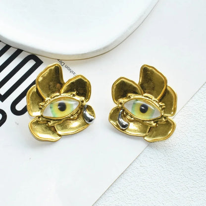 Baroque Style Vintage Resin Big Eyes Dangle Earrings For Women