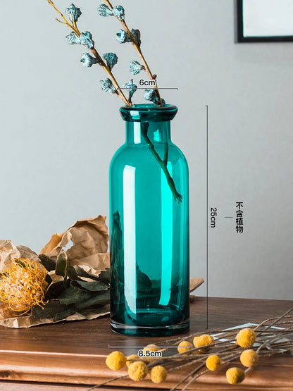 Elegant Blue Vase for Home Transparent