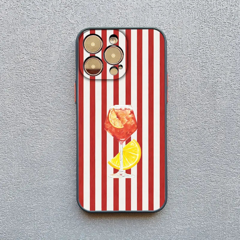 Fresh Summer Fruit Lemon Cherry Phone Case For iPhone 17 13 12 Mini 11 Pro Max Cases 16 15 14 Pro Max Plus XR XS X Back Cover