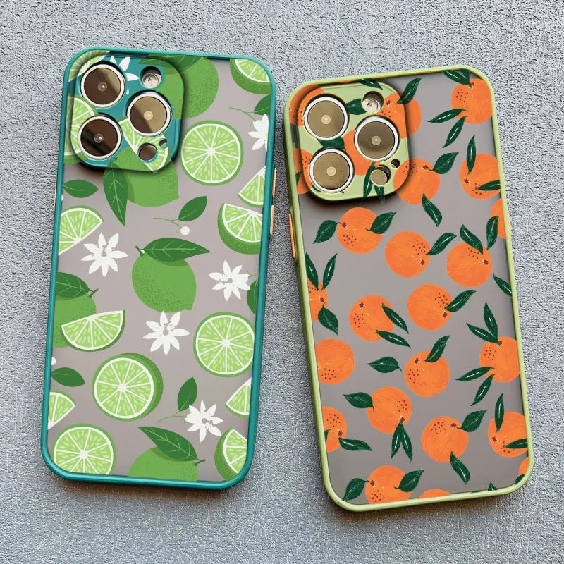 Fruit Lemon Strawberry Blueberries Phone Case For iPhone 16 15 14 11 Pro Max 12 13 Mini Pro Max XS XR X 7 8 15 14 Plus SE2 Funda
