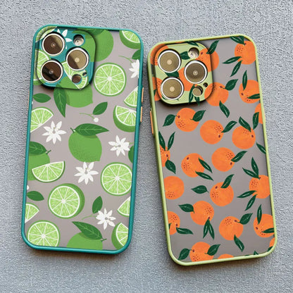 Fruit Lemon Strawberry Blueberries Phone Case For iPhone 16 15 14 11 Pro Max 12 13 Mini Pro Max XS XR X 7 8 15 14 Plus SE2 Funda