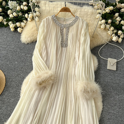 Elegant Loose Dress Women Long Sleeve Casual Dress