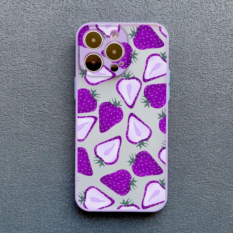 Fruit Lemon Strawberry Blueberries Phone Case For iPhone 16 15 14 11 Pro Max 12 13 Mini Pro Max XS XR X 7 8 15 14 Plus SE2 Funda