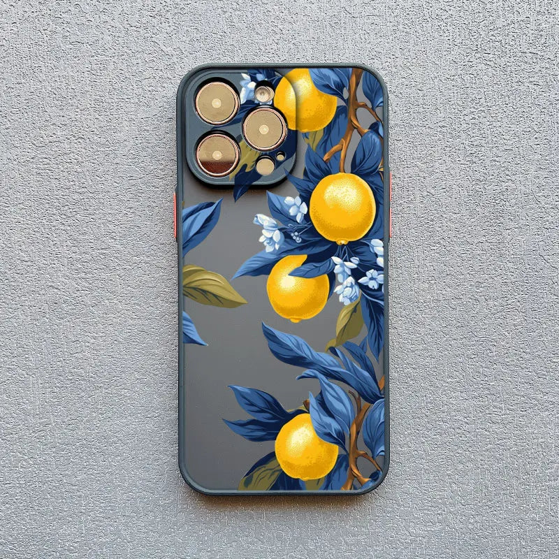 Retro Fruit Lemon Phone Case For iPhone 16 15 14 Pro Max Plus 13 12 11 Pro Max Mini X XS XR 7 8 Plus SE2
