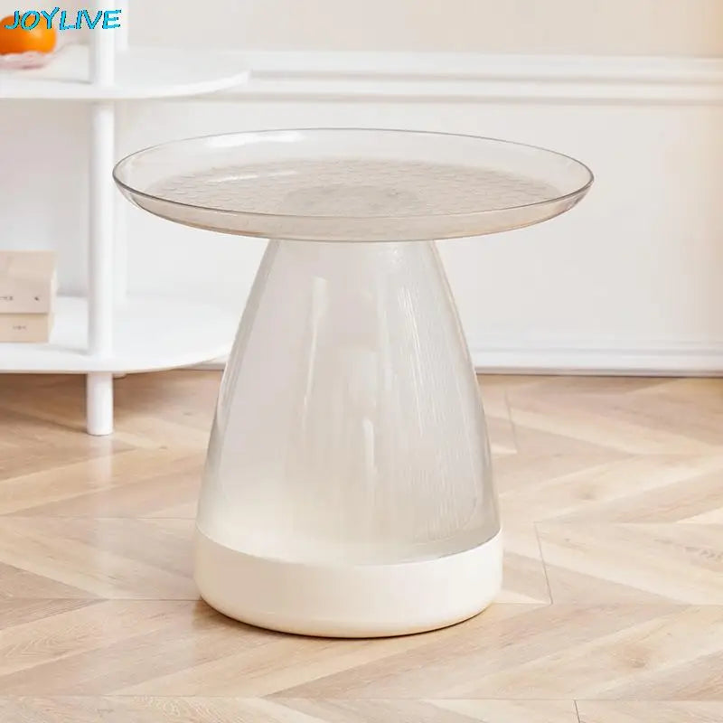Round Table Plastic Coffee Table Sofa Side Table Simple PET Coffee Table for Home Use Living Room Decoration