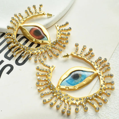 Baroque Style Vintage Resin Big Eyes Dangle Earrings For Women