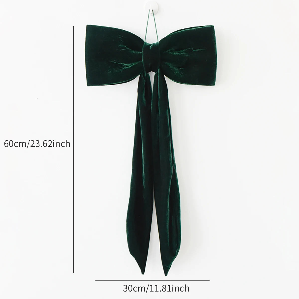 Christmas long velvet bow ornament for Christmas decoration Elegant bow design for tree and home decoration