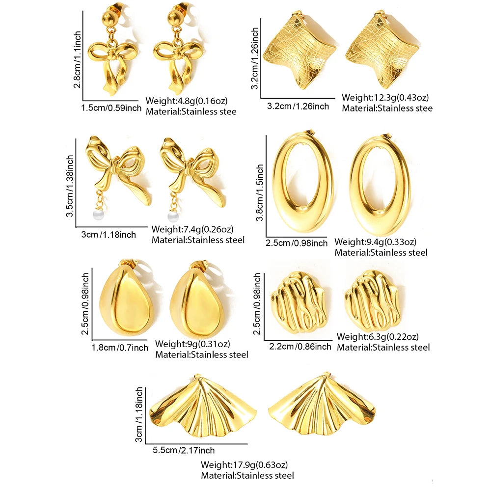 Boucles d'oreilles pour femmes, boucles d'oreilles géométriques en forme de nœud, divers bijoux élégants pour dames, mode, cadeau, vente en gros