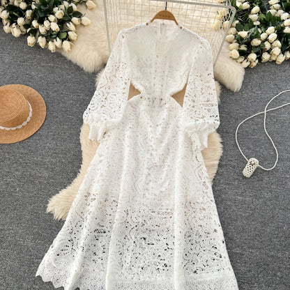 Elegant Long Lantern Sleeves Chic Dresses Fashion