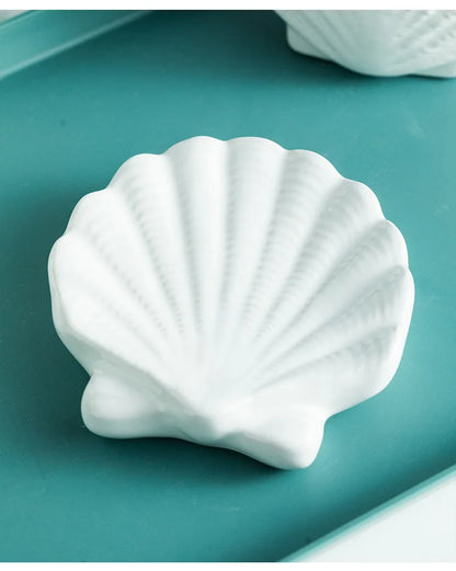 Porcelain Bathroom Set Bathroom  Ceramic Starfish Shell Soap Dispenser Gargle Cup Bathroom Accessories Shower Gel Divided Bottle Soap Dish