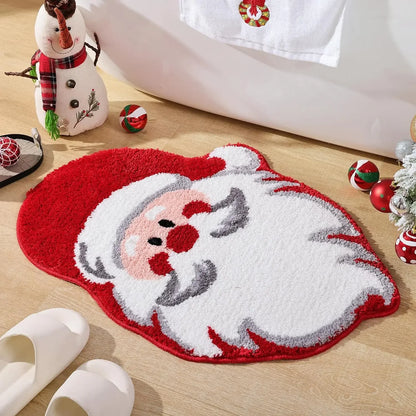 Cartoon Christmas Tree Wool-like Carpet Soft Rugs