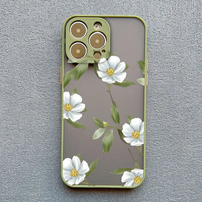 Small White Flowers Phone Case For iPhone 17 16 Pro Max 15 14 Pro Max Plus 13 12 11 Mini Pro Max Shockproof Back Cover