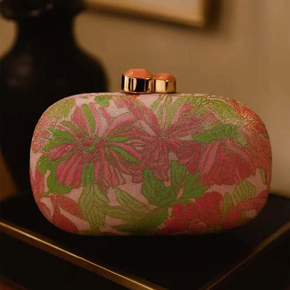Women Vintage Flower Clutch Bag