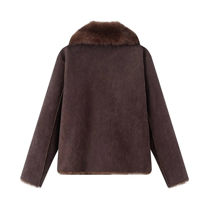 New Women's Casual Simple Elegant Faux Fur Coat
