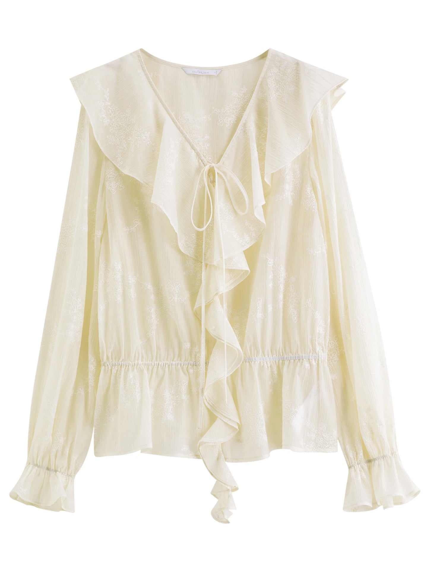 Casual Summer French Ruffle 3Pcs Suit V Neck Flare Sleeve Loose Top High Waist Short Skirt