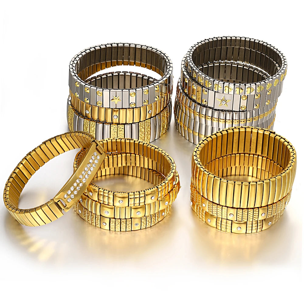 Gold palted Stainless Elastic Bracelet