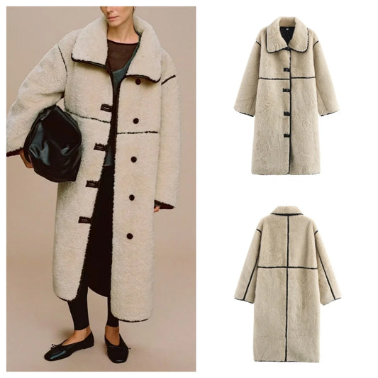 Elegant long faux fur coat New Style For Women
