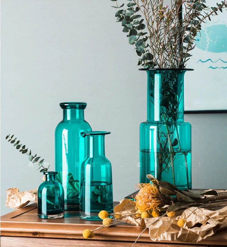 Elegant Blue Vase for Home Transparent