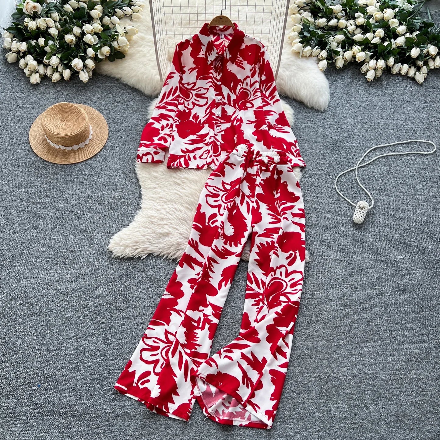 Elegant Women's Floral Two Piece