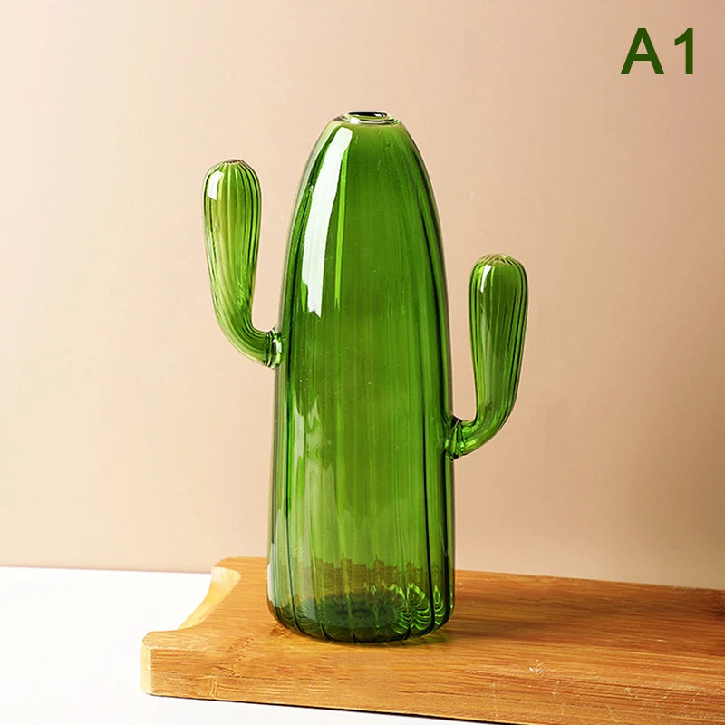 Cactus Glass Vase Small Glass Decorations