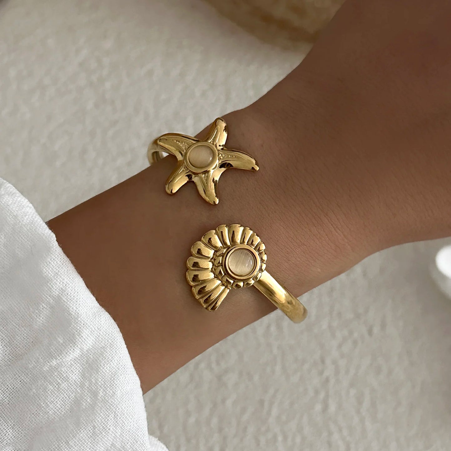 Design Sense Stainless Steel Cuff Bangles for Women