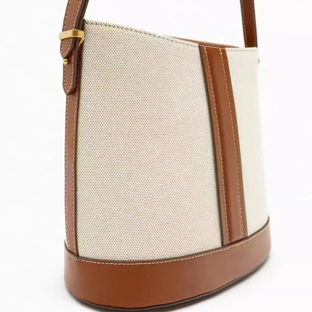 Bucket Bag Large Splicing Handbags Luxury Shoulder Bag High Quality