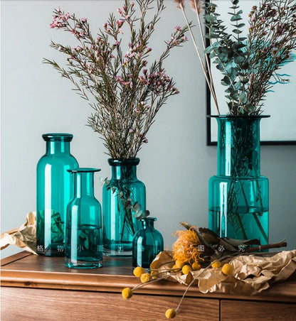 Elegant Blue Vase for Home Transparent