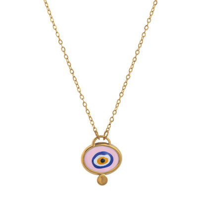 Stainless steel eyeball pendant necklace colorful, sweet,gold-plated