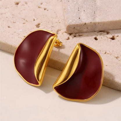 Women's New Earrings Stainless Steel Gold plated