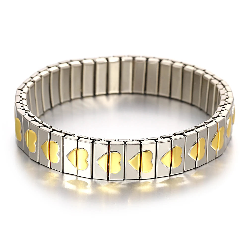 Gold palted Stainless Elastic Bracelet