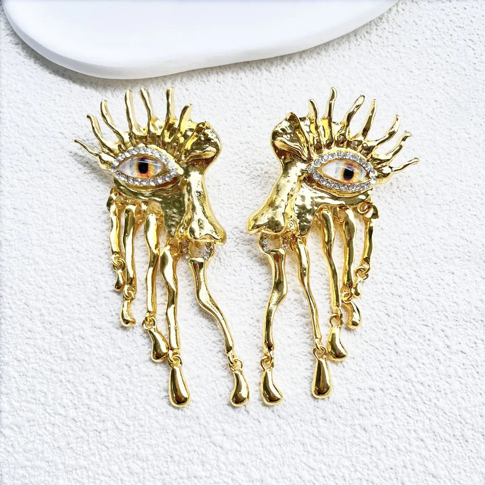 Baroque Style Vintage Resin Big Eyes Dangle Earrings For Women