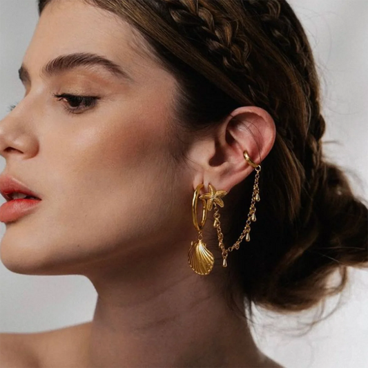 Gold Plated Stainless SteelStarfish earrings