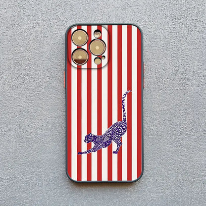 Simplicity Colour Vertical Stripes Cartoon Animals Phone Case for iPhone 16 15 14 Pro Max Plus 13 12 Mini 11 Pro Max XR X Covers