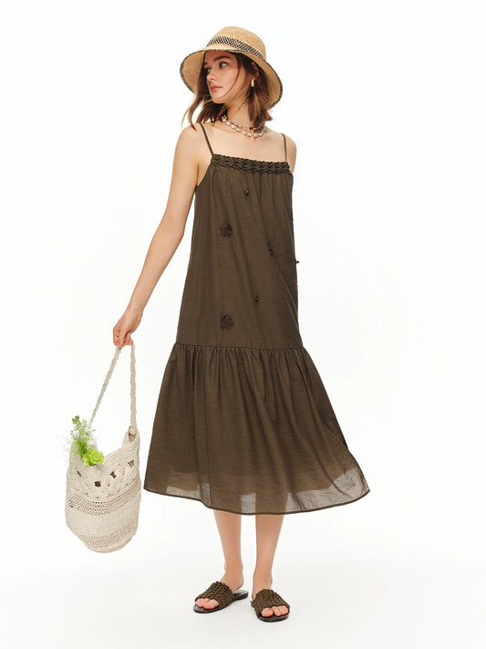 Women's Three-Dimensional Crochet Folded Slip