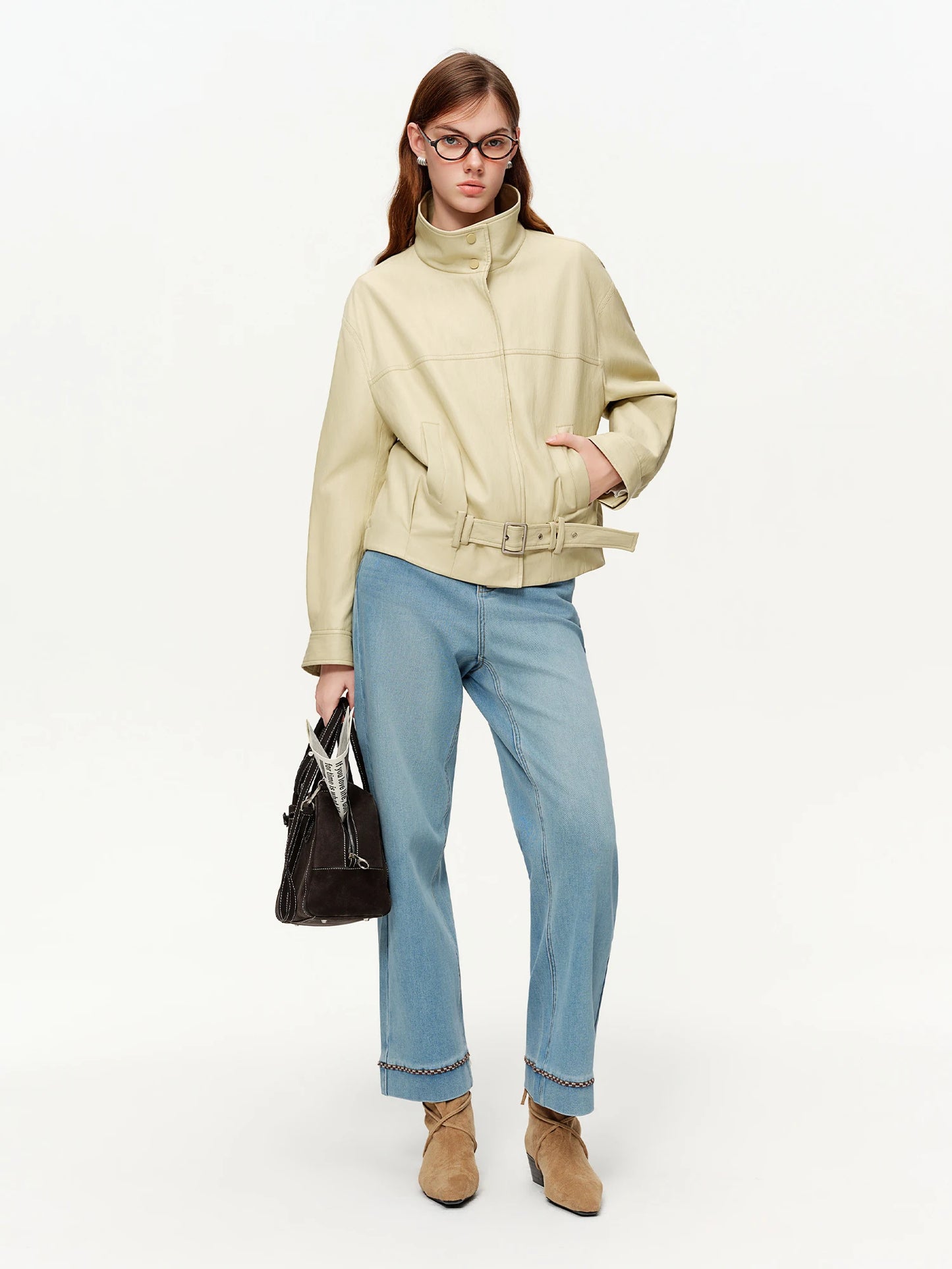 Spring New Casual Short Jacket for Women Sweet Cool Retro Solid
